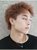 渋谷メンズハイトーンスパイキーショートミルクティーベージュ