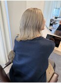 ブロンドベージュ☆鎖骨長さ巻き髪♪
