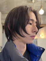 バイフィフス 原宿/表参道(by fifth)&nbsp;センターパート韓国風メンズミルクティーベージュダブルカラー