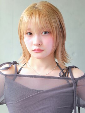 ガリカ 渋谷(Gallica) シースルーバング x レイヤーボブ x ハイトーンベージュ