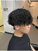 爽やか波巻きスパイラルメンズマッシュ