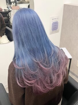 ワンバイワンヘアーツー(OnexOne HAIR2) デザインカラー/裾カラー/アイスブルー/ピンク/ハイトーン