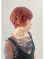 レア 新越谷(LEA)&nbsp;切りっぱなしボブエアリーロング美髪ピンクブラウン