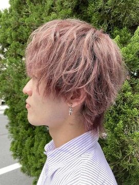 ユートピア(U topia) #メンズ #束感 #ピンクベージュ #マッシュウルフ