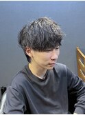 ビジネスマッシュウルフ 刈り上げなし ニュアンスパーマ