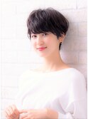 ピンクグレージュボブルフ耳かけショートクールショート小顔ボブ