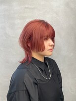 ファイブバイジエクト 堀江(FIVE by The Ect)&nbsp;ウルフカット　ウルフヘア　ピンクオレンジ　オレンジカラー