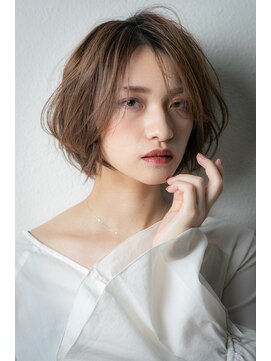 カバーヘア ブリス 大宮西口(COVER HAIR bliss) 透明感ミルクティーカラー小顔ひし形ショートボブu大宮20代30代