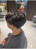 センターパート×ニュアンスパーマ