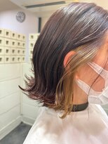 ニュイ 高槻 阪急茨木店(nui)&nbsp;黒髪ボブルフネビージュ小顔ワンレンスペインカール