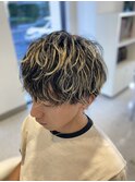 メンズハイライトニュアンスパーママッシュ＠20代30代40代50代