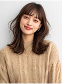 韓国ヘア くびれヘア ナチュラルブラウン 20代30代 髪質改善
