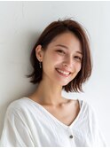レイヤーカット/イメチェン/外ハネボブ/美髪/ワイドバング/髪型