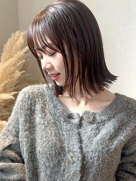 ノラギンザユー(NORA GINZA/U) 切りっぱなし外ハネボブ艶暗髪シースルーバング