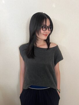 レイヤーカット　デザインカラー/ブリーチ/前髪カット／レイヤー