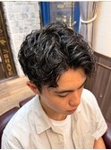 MEN'S HAIR/リバースセンターパート/ニュアンスパーマ/ツイスパ