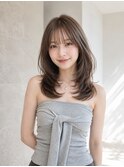 レイヤーミディアム_ミルクティブラウンワンホンレイヤー