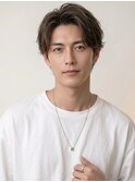 池袋 メンズカット センターパート ルーズパーマ アップバング