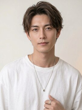 リリアーナ(LILIANA) 池袋 メンズカット センターパート ルーズパーマ アップバング