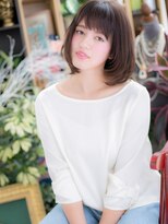 カバーヘア ブリス 大宮西口(COVER HAIR bliss)&nbsp;■bliss大宮9★■斜めバングｘ黒髪◎ナチュストミディ