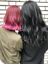ディーカヘアーセンダイ(Di KA HAIR sendai)&nbsp;ピンク＆ダークグレー/ロブ/ロング