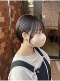 耳掛けショート/丸みのあるミニボブ/アースカラー/髪質改善