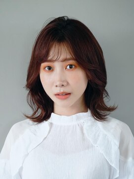 アースコアフュールボーテ 笛吹店(EARTH coiffure beaute) シースルーバングくびれミディ