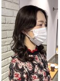 【モモカ】直毛でも大丈夫！コテ巻き風パーマ