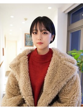 ビファインクーアヴェダ(Be fine coo AVEDA) ナチュラルショートボブ 耳掛けショート ブラウン 10代20代30代