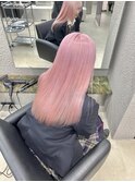 切りっぱなしボブ/エアリーロング/美髪/ピンクブラウン/栄