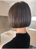 ブリーチなし大人可愛いマロンブラウン似合わせ耳かけボブ