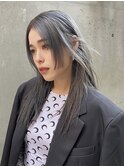 シルバーカラー シルバーグレージュ 姫カット 海外 モード