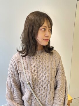 ハル 南平岸(HARU) カーキカラーのレイヤースタイル♪/縛れるミディアム/セミロング