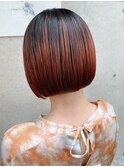 グラデーションカラー×ミニショートボブ×チェリーレッド