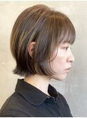 横浜西口切りっぱなしミニボブショートレイヤー前下がり前髪なし