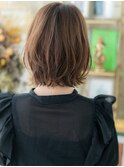 シースルーバング伸ばしかけレイヤーロブA1上尾20代30代40代