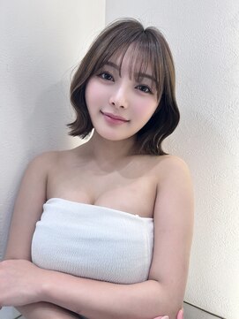 暗髪×韓国風くびれボブ[髪質改善/レイヤーボブ/10代20代30代]