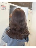 髪質改善カラー/ブリーチ無しダブルカラーで深いボルドーカラー