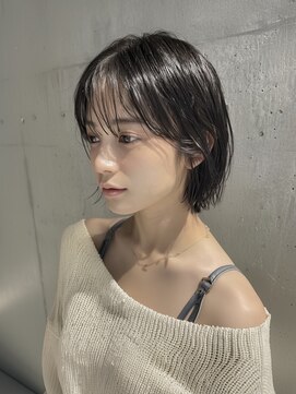 ヴェイン 渋谷(vain) 半分耳かけてスッキリ！レイヤーボブスタイル◎