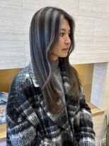 ディックス 浜野店(dix) 太めシルバーハイライトでつくる立体感×透明感カラー