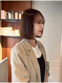 タッセルボブ×ベージュ