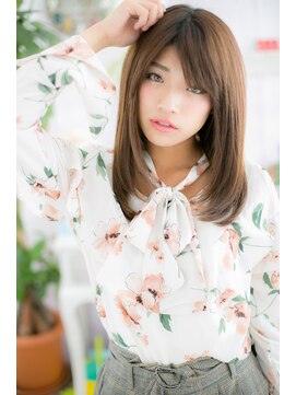 ミック 日暮里店(miq) 斜めバングの好感ストレートa