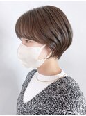 ショートボブベージュ_ボブルフベビーバング_ba370811