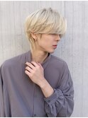 【萩原】センターパートウルフ/ホワイトベージュ