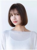 グレーベージュ/前髪パーマ/20代30代/韓国/ボブ/大人かわいい
