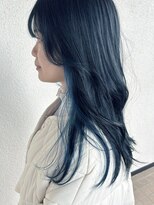 ヘアデザイン エソラ(hair design esora)&nbsp;アクアブルー×イヤリングカラー