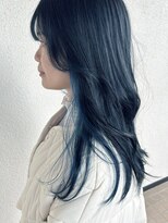 ヘアデザイン エソラ(hair design esora) アクアブルー×イヤリングカラー