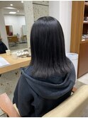 顔周りの縮毛矯正/縮毛矯正/切りっぱなしボブ