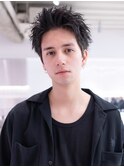 アッシュブラック/マッシュパーマ/刈り上げ/ツーブロック
