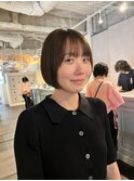 CAF FUKO オリーブベージュ/透け感カラー/ミニボブ/大阪/心斎橋